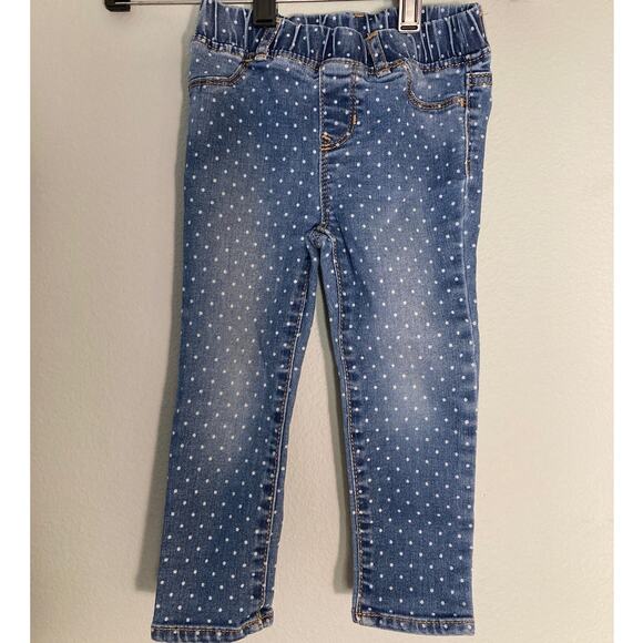 Gap Denim Jean Leggings Dot Print Super Cute Excellent Condition ~ Sz 3T Toddler - Picture 1 of 6